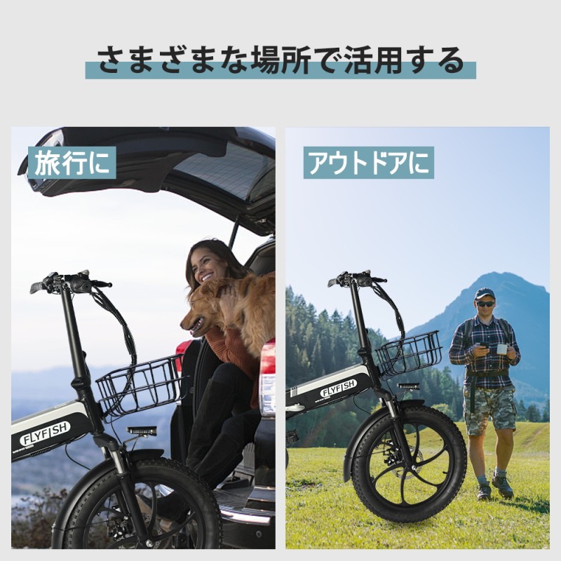 電動アシスト自転車 安い アシスト自転車 折りたたみ 軽量 おしゃれ FLYFISH 20インチ 外装7段（型式認定獲得 免許不要）350Wモーター  36V14AH（ブラック） | LINEブランドカタログ