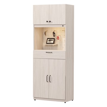 文創集 布金2.5尺四門單抽中空高鞋櫃(含LED燈照明)-76x39x197cm免組