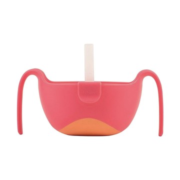 b.box 吸管三用碗 XL 適用年齡：12個月以上 容量: 480ml  草莓粉  1組