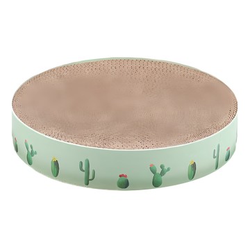 T.N.A. 悠遊 圓型瓦楞紙盆 貓抓板  綠仙人掌  1個  小(32 x 32 x 6cm)