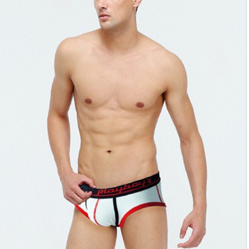 PLAY BOY 3件組白色時尚精典低腰織帶型動三角褲