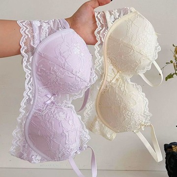 DUYI~夢詩 內衣女C位氛圍感~小胸聚攏顯大收副乳防下垂性感蕾絲無鋼圈文胸罩