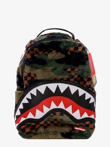 Faux fur backpack with check and camouflage print - SPRAYGROUND - gender_Man