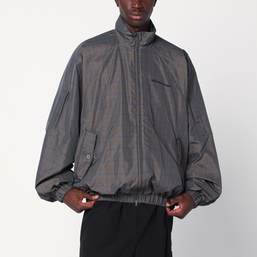 Grey/blue nylon zip-up jacket