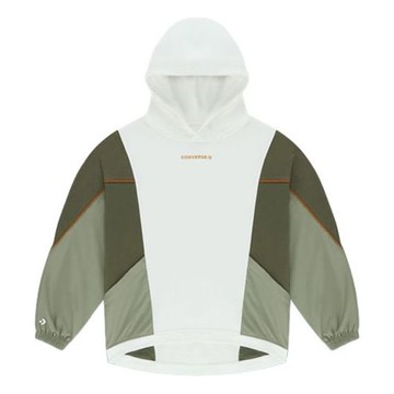Converse Character Irregular Contrasting Colors Knit Loose Hoodie Retro White