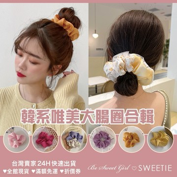 『SWEETIE』L326唯美大腸圈🇹🇼台灣賣家🚀日韓流行髮飾 韓系大腸髮圈 珍珠髮圈 無縫髮圈 粗款髮圈 髮束 髮繩