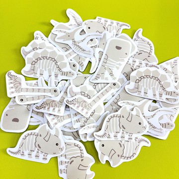 防水貼紙 恐龍化石貼紙包 1包5入