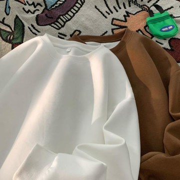 330克重磅純色衛衣男士春秋oversize大碼內搭打底衫潮牌寬松上衣