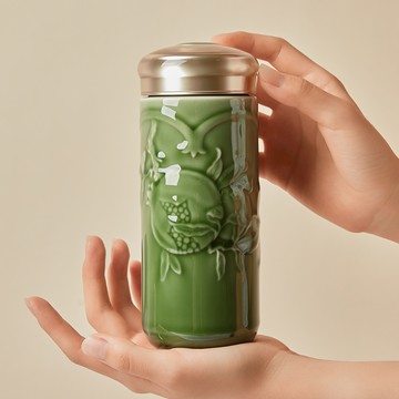 乾唐軒活瓷 | 石榴喜果隨身杯 / 大 / 雙層 / 4色 330ml