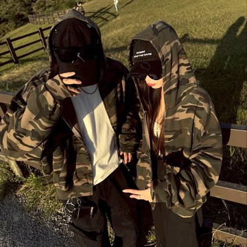 【AMERO】男裝 女裝 長袖迷彩外套 短寬版型