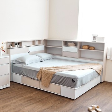 完美主義｜KHAKI 雙人5尺收納床 床頭片 床底 床 收納 雙人【X0176-X0177】