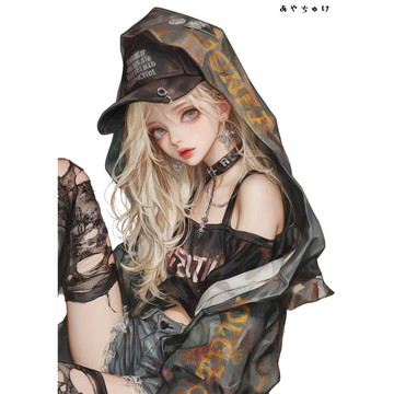 【10月新作5】07-094-0013 人物貼紙 輕龐克女孩