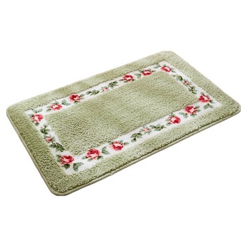 Mini嚴選 方形玫瑰蛋糕絨浴室踏墊 CN0474-G  綠色  60 x 40cm