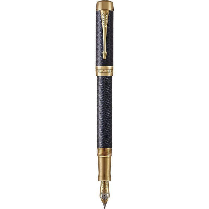 PARKER パーカー 万年筆 M 中字 デュオフォールド プレステージ センテニアル ブルーシェブロンGT 1931370 両用式 正規輸