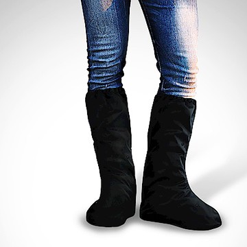 【TDN】長筒速乾快速穿脫超輕量防水鞋套- 黑