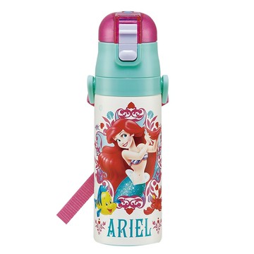 日本 SKATER - 兒童不鏽鋼直飲保溫水壺(470ml)-小美人魚SEA