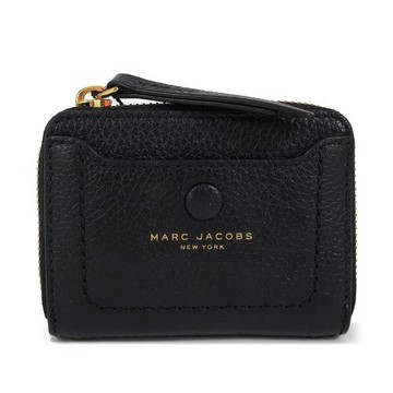 MARC JACOBS 荔枝紋拉鍊式短夾(黑色)