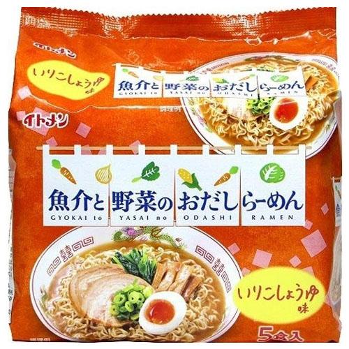 イトメン　魚介と野菜のおだしらーめん　いりこしょうゆ味（即席袋めん5食入り) ×6個×2セット