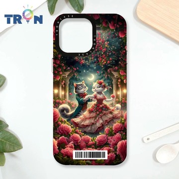 TRON iPhone 16 Pro Max 月光下玫瑰庭園跳舞的貓咪 防摔太空載具殼 透白 軟硬 手機殼