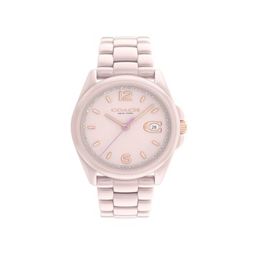 COACH GREYSON 粉陶瓷鍊帶錶36MM-粉