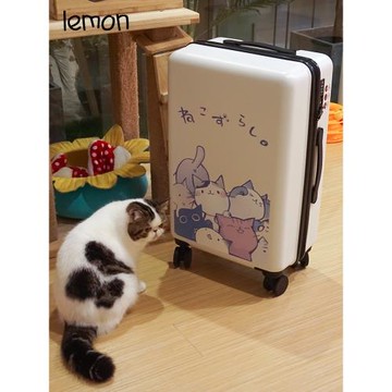 卡通貓咪行李箱女日系20寸拉桿箱小清新旅行箱萬向輪24寸登機箱子