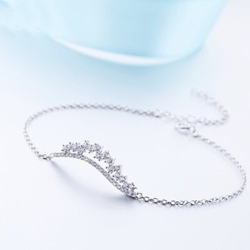 現貨+預購 925純銀手鍊鋯石手環-閃亮皇冠唯美閃耀情人節生日聖誕節禮物女飾品73qh92【獨家進口】【米蘭精品】