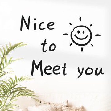 【MR.ZAKKA】創意萬用裝飾貼紙-標示系列 笑臉太陽 Nice to Meet you! 居家布置 DIY可移式壁貼 無痕壁貼 牆貼