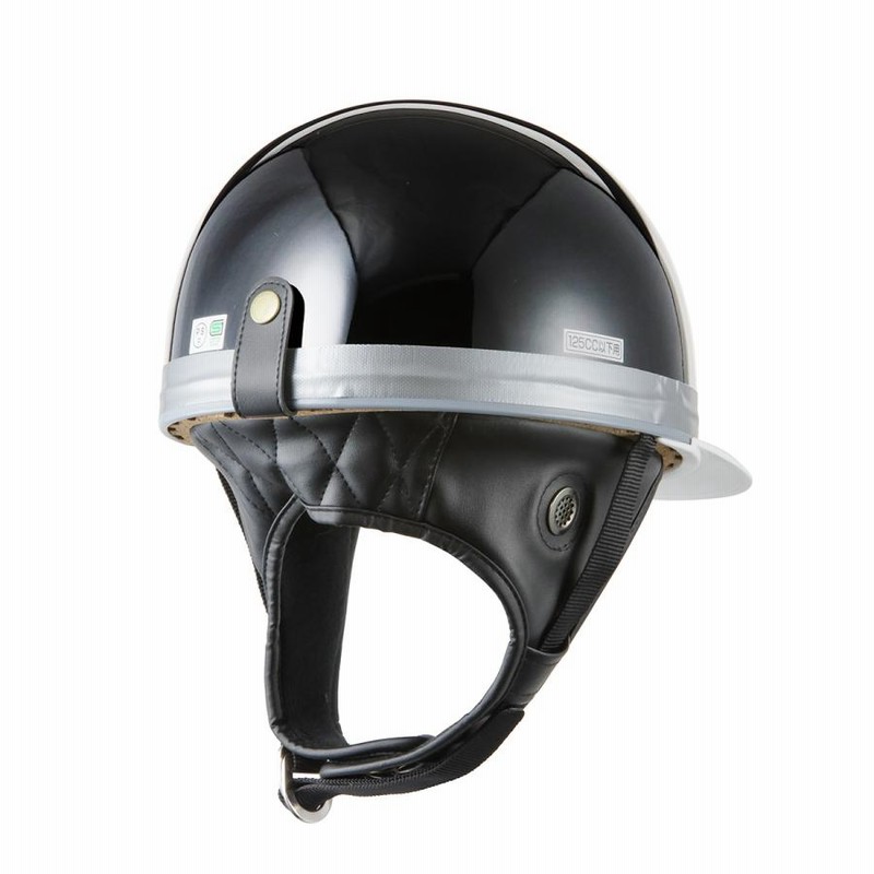 バイクヘルメット コルク半キャップ ソリッド 黒 ブラック