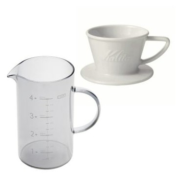 Kalita 蛋糕型陶濾杯155組合(濾杯+量杯)
