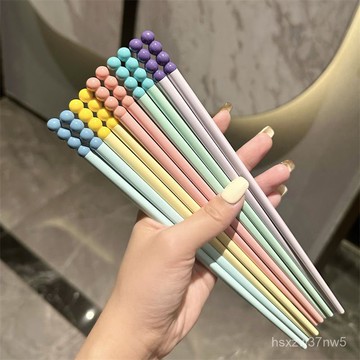 🔥臺灣出貨🔥新款糖豆閤金筷子高檔上檔次防黴不髮黴一人一筷食品級高顔值快子 7Y7P