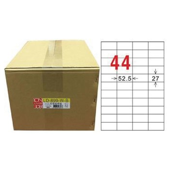 【龍德】LONGDER 三用電腦標籤 A4 44格 27*52.5mm白色1000張/箱 LD-899-W-B(適用雷射、噴墨、影印)