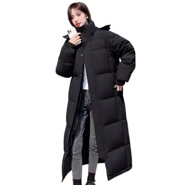 [米蘭精品] 現貨+預購 頂級真羽絨外套90%鴨絨羽絨衣秋冬外套上衣大碼休閒女裝-學院風連帽長版6色74mw19