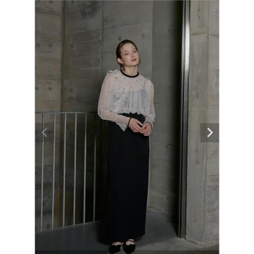 2w日單貴牌L*26春甜美波點網紗+連衣裙重工釘珠裝飾顯瘦百搭長裙