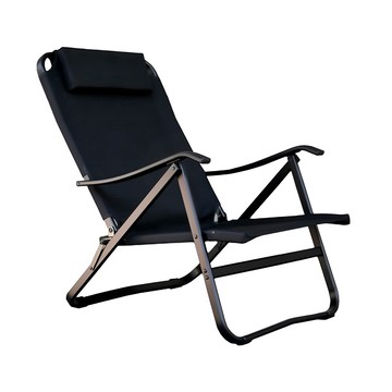 Onway 迷地舒適低黑椅 戶外露營椅 折疊椅 附頭枕  黑色  1個