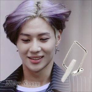 SHINee 泰民 同款雙T幾何迴旋穿刺耳環 (單支價)