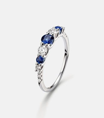 Bucherer Fine Jewellery Classics 18kt white gold ring with sapphires and diamonds