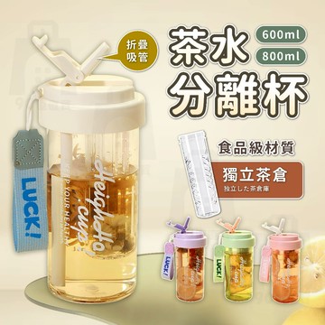 【台灣24h出貨】茶水分離杯 泡茶水壺 茶水分離 吸管水杯 透明吸管杯 隨身杯 吸管杯子 泡茶 泡茶杯 隨行杯 吸管杯