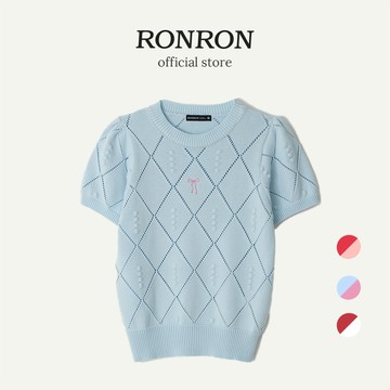 [RONRON]  DIAMOND SCOTCH PUFF短袖針織/3色任選 韓國官方直送
