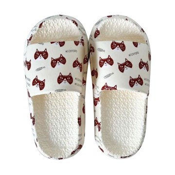 kUSUgURU JAPAN 日本眼鏡貓 Michyoru系列 棉花踩感超Q彈觸感雲朵防水拖鞋  25.5cm  紅色