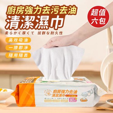 【KNF 康尼菲】廚房強力去污去油清潔濕巾(6包480抽)