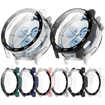 【免運】 Watch GT 5 5Pro 比例全覆蓋屏幕玻璃 + 適用於華為 GT5 Pro 46 毫米硬殼智能手錶配
