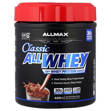 ALLMAX, CLASSIC ALLWHEY®，全乳清蛋白來源，巧克力味，0.9 磅（425 克）