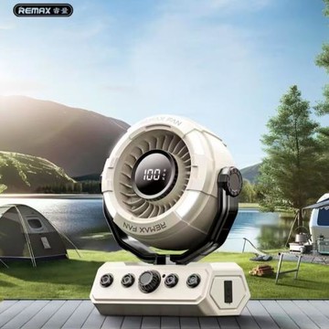 REMAX 戶外露營風扇USB充電超長續航自動搖頭釣魚野營帳篷吊風扇