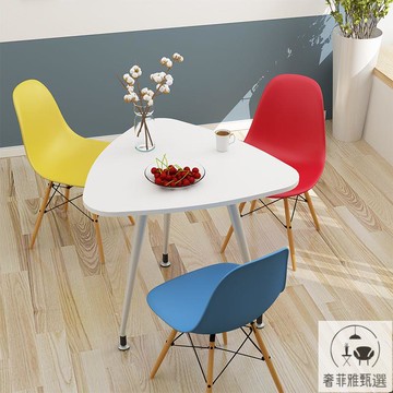 免稅 開統編 商務小型洽談桌椅組合一桌四椅簡約現代接待桌簡易三角圓桌會客桌 PDD-155戶外桌椅