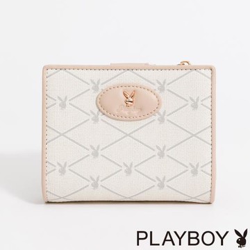 PLAYBOY - 短夾 Graceful系列 - 米白色