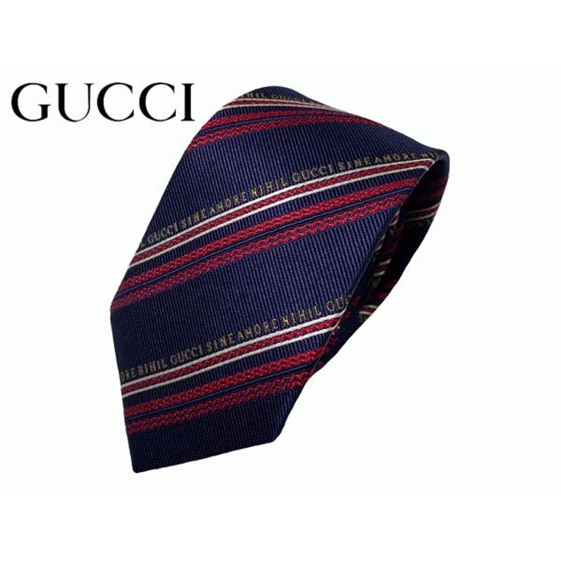 グッチ ネクタイ GUCCI 597105 4E979 4000 ネイビー系地 GUCCI SINE