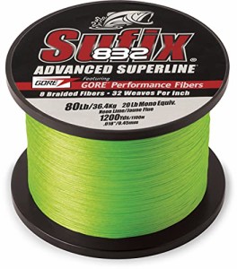 36kg Neon Lime Sufix 832 Braid Line-1200 Yards