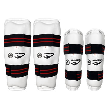 PRO-SPECS PU 跆拳道護臂護脛套組  白色  M  1組