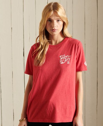 Superdry Women's Women's Pride In Craft T-Shirt Red / Papaya Red Marl - Size: 8 Size: 4
