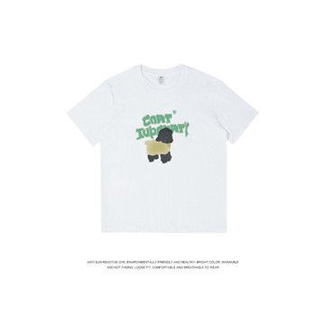 台灣出貨三海鯨|黑羊印花T恤純棉男裝休閒短袖百搭寬鬆情侶款潮牌上衣半袖